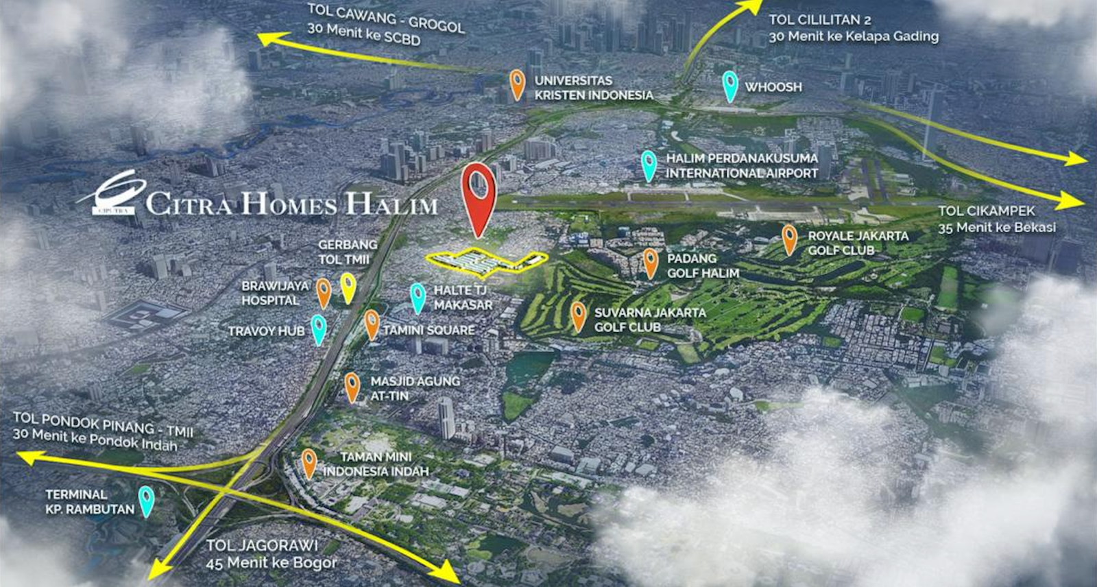 Peta Lokasi Perumahan Citra Homes Halim Jakarta Timur